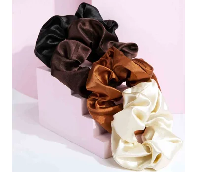 Nude Satin Scrunchies