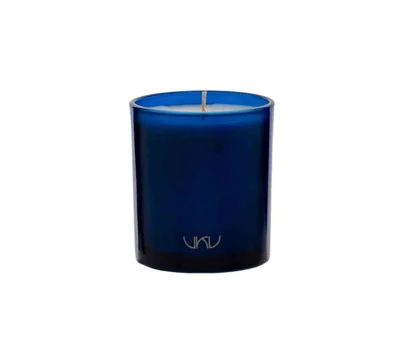 Dark&nbsp;Blue&nbsp;Sea&nbsp;Flower&nbsp;Wood Candle 230g