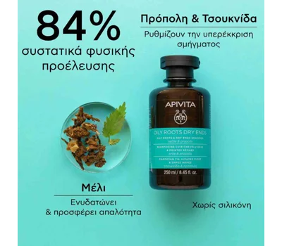 Oily Roots & Dry Ends Shampoo Nettle Propolis 250ml