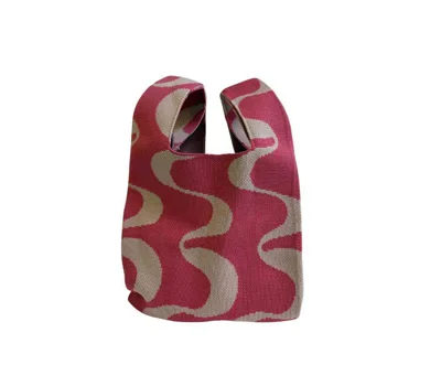 Knitted Tote Bag Pink