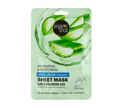 Organic Shop Hyaluron Therapy Sheet Mask Aloe & Hyaluronic acid, 1pc