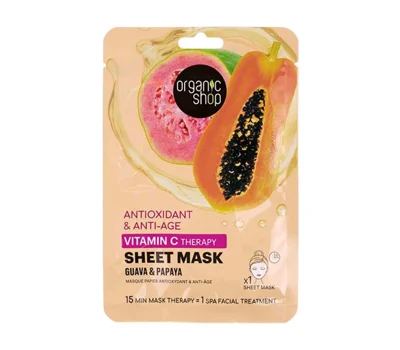 Organic Shop Vitamin C Therapy Sheet Mask Guava & Papaya, 1pc