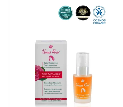 Face Serum With Organic Rosewater 30ml